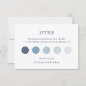 Remerciements Carte de code vestimentaire du Mariage bleu frança (Devant)
