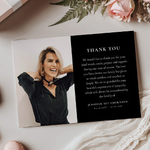 Remerciements Carte de condoléances avec photo et message