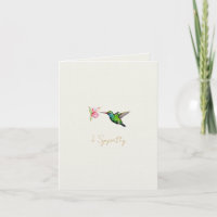 Carte de condoléances Colibri aquarelle