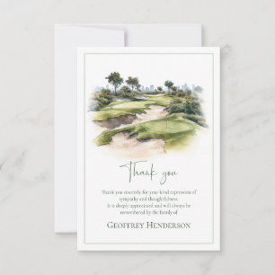 Remerciements Carte de condoléances pour funérailles de golf à l