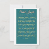 Remerciements Carte de consécration Saint-Joseph (Dos)