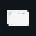 Remerciements carte de conseil et de voeux pour fleurs bleues po<br><div class="desc">Un design bleu poussiéreux avec de belles fleurs d'aquarelle. N'hésitez pas à modifier les couleurs et les détails du texte.</div>