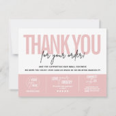 Remerciements Carte de conseils de soin de gâteau, instructions  (Dos)