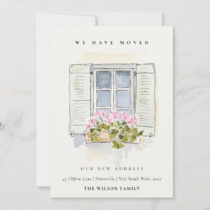 Remerciements Carte de Cottage Vintage Floral Window Nous avons