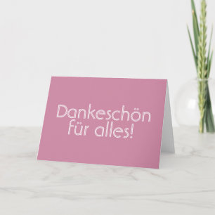 Remerciements Carte de Dankeschön (Merci) (allemande)