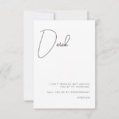 Remerciements Carte de demande de témoin de mariage avec calligr (Dos)