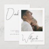 Remerciements Carte de demande de témoin de mariage avec calligr (Devant / Derrière)