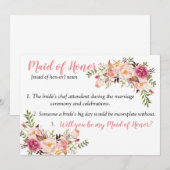 Remerciements Carte de Demoiselle d'Honneur (Devant / Derrière)