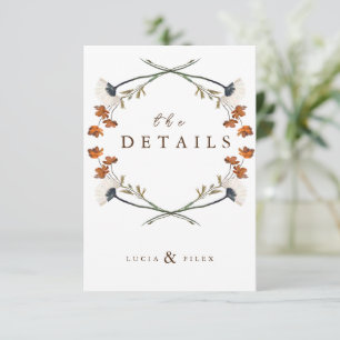 Remerciements Carte de détail du Mariage QR Fleur sauvage Spring