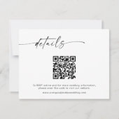 Remerciements Carte de détails de site Web de mariage avec code (Devant)