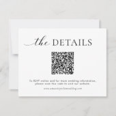 Remerciements Carte de détails de site Web de mariage minimalist (Devant)