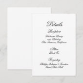 Remerciements Carte de détails mariage (Devant / Derrière)