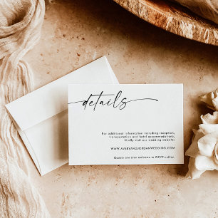 Remerciements Carte de détails minimaliste du Mariage Site Mar