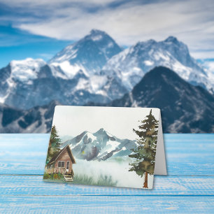 Remerciements Carte de devis Inspiration Rustic Mountain Cabine