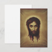 Remerciements Carte de dévotion Sainte Face de Jésus (Devant / Derrière)