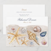 Remerciements Carte de dîner de répétition de l'Ocean Shell de l (Devant / Derrière)