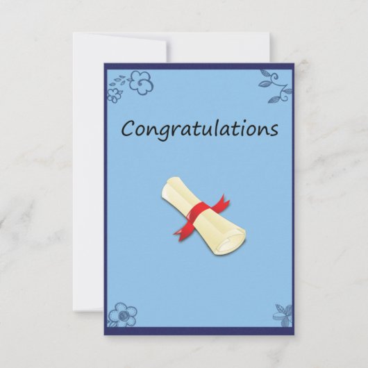 Remerciements Carte de diplôme (Devant)