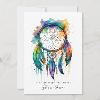 Remerciements Carte de diplôme Rainbow Dreamcatcher Aquarelle