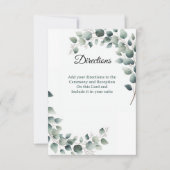 Remerciements Carte de directions Simple Eucalyptus (Devant)