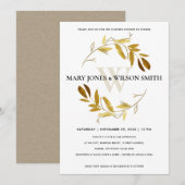 REMERCIEMENTS CARTE DE DOUCHE COUPLES D'ÉCRAN À FOLIAGE JAUNE (Devant / Derrière)