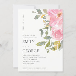 REMERCIEMENTS CARTE DE DOUCHE EN COUPLE FLORAL ROSE ROSE BLANC S