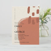 REMERCIEMENTS CARTE DE DOUCHE EN COUPLE ROUGE KRAFT TERRACOTTA A (Debout devant)