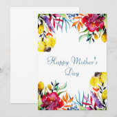 Remerciements Carte de fête des mères (Devant / Derrière)