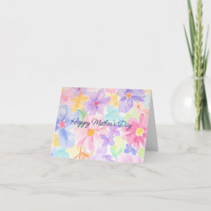 Remerciements Carte de fête des mères à l'aquarelle florale