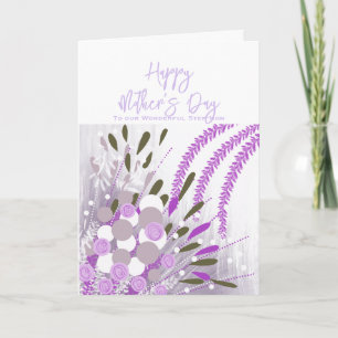 Remerciements Carte de fête des mères avec motif floral abstrait