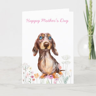 Remerciements Carte de fête des mères de Dachshund