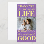 Remerciements Carte de fête des mères Mercis (Devant / Derrière)