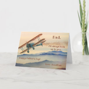 Remerciements Carte de Fête des pères avion