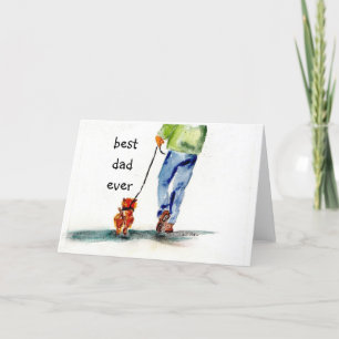 Remerciements carte de fête des pères douce à l'aquarelle avec c