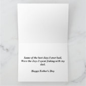 Remerciements Carte de Fête des pères papa de pêche (Intérieur)