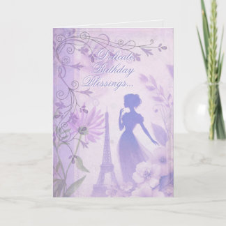 Remerciements Carte de fête élégante aquarelle lavande pour femm