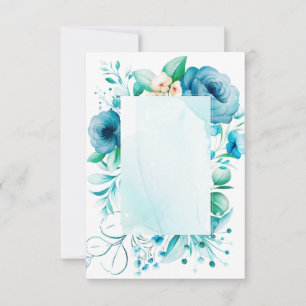 Remerciements Carte de fleurs bleues à l'aquarelle, créez la vôt