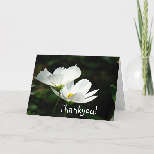 Remerciements Carte de fleurs de pavot blanc (Devant)