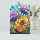 Remerciements Carte de fleurs gras (Debout devant)