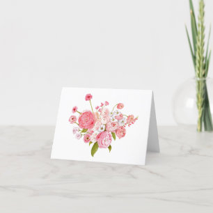 Remerciements Carte de fleurs joyeuses pliées