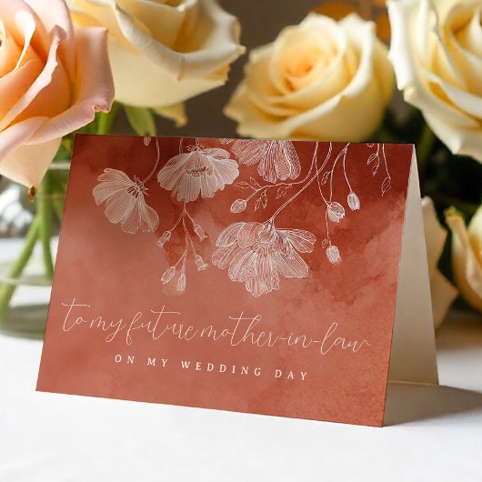 Remerciements Carte de future belle-mère florale en terre cuite