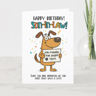 Remerciements Carte de gendre de chien amusant - Humour de test 