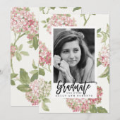 Remerciements carte de graduation photo de l'hydrangée rousse (Devant / Derrière)