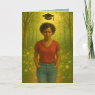 Remerciements Carte de graduation pliée personnalisée Black Femm