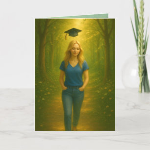 Remerciements Carte de graduation pliée personnalisée Cheveux bl
