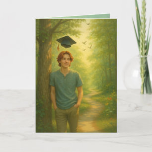 Remerciements Carte de graduation pliée personnalisée Homme avec