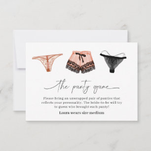 Remerciements Carte de jeu de lingerie pour enterrement de vie d