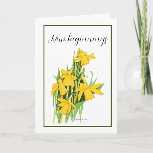 Remerciements Carte de jonquille (Devant)