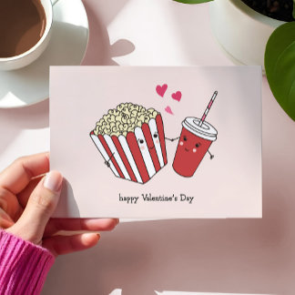 Remerciements Carte De Jour Cute Valentines Popcorn Et Soda Desi