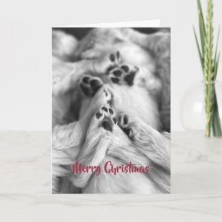 Remerciements Carte de Joyeux Noël aux pattes de chiot Retriever