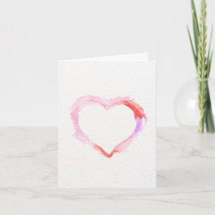 Remerciements Carte de la Saint-Valentin cœur aquarelle multicol